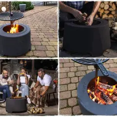 Ognisko bez dymu, idealne na spotkania z przyjaciółmi. Grillowanie i wspólne biesiadowanie przy cieple płomieni.