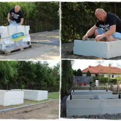 Jak zrobić warzywnik betonowy: montaż podwyższonych grządek z elementów betonowych.