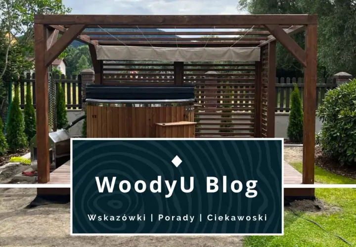 Drewniana altana z jacuzzi przy domu to świetny pomysł na relaks.