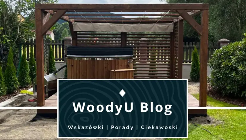 Drewniana altana z jacuzzi przy domu to świetny pomysł na relaks.